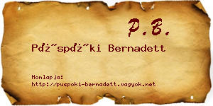 Püspöki Bernadett névjegykártya